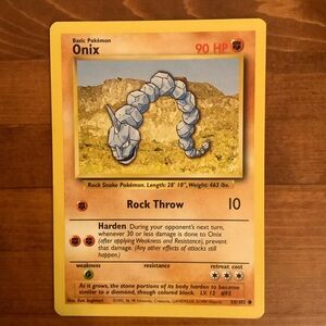 Onix Pokémon Trading Card
Pokemon Original Onix Card